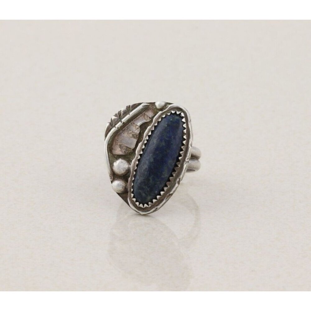 Sterling Silver Lapis Lazuli Ring Size 6 1/2 - Picture 6 of 8